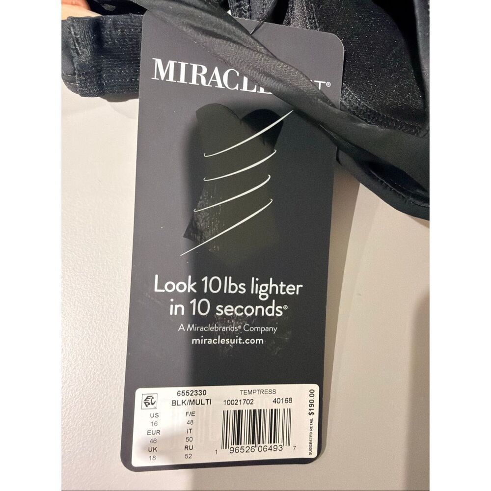 Miraclesuit Petal Pusher Temptress Tummy Control Wirefree One-Piece Swimsuit Bla - Picture 4 of 4